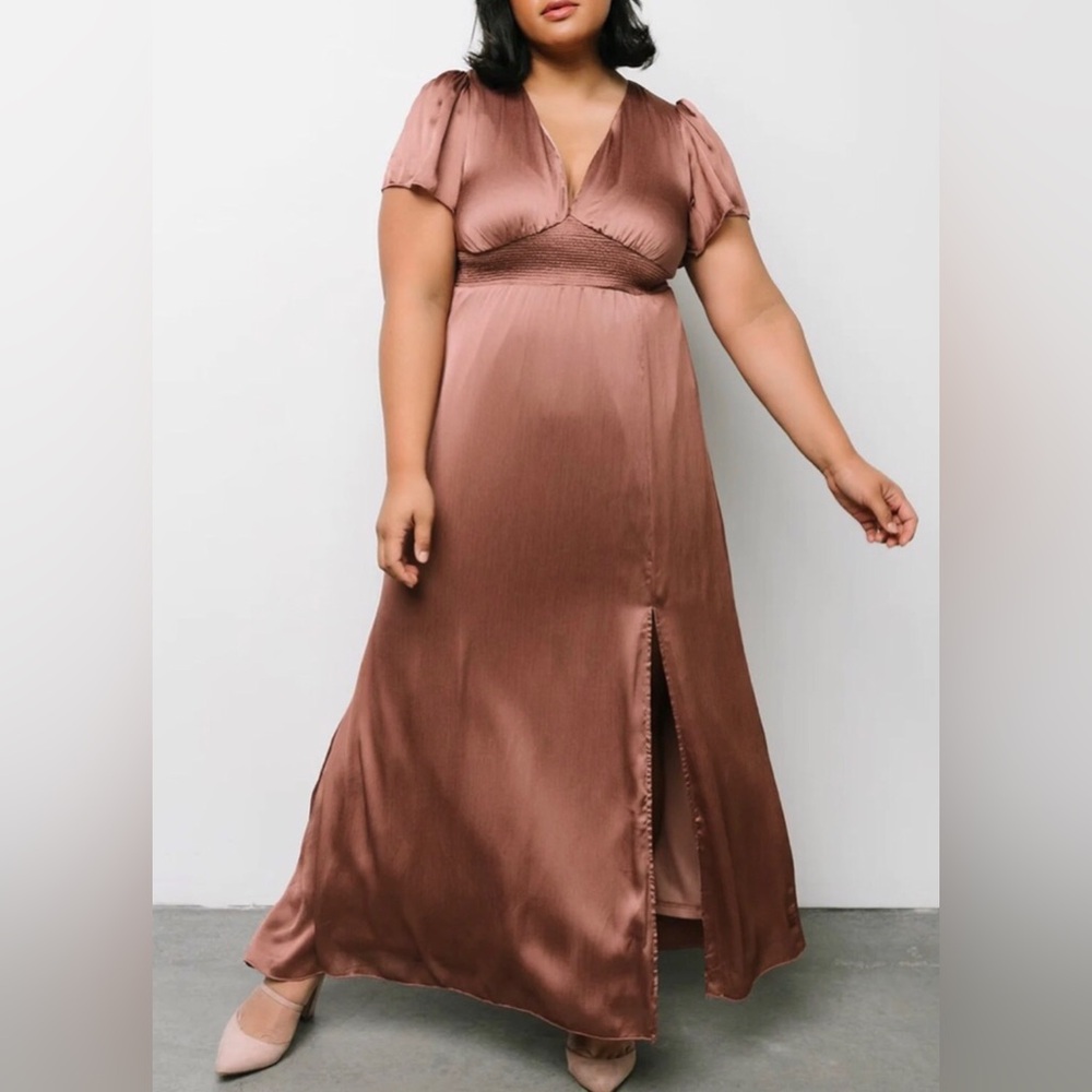 NWT BALTIC BORN PRAGUE Silky Copper Pink Brown maxi Dress XXXL